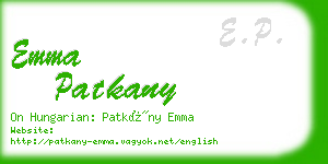 emma patkany business card